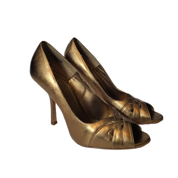 Bakers Shoes - Gold Bronze Baker Metallic Formal Pump Heel-Size 9.5